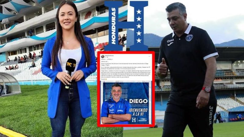Isabel Zambrano speaks after the appointment of Diego Vasquez to the Honduran national team