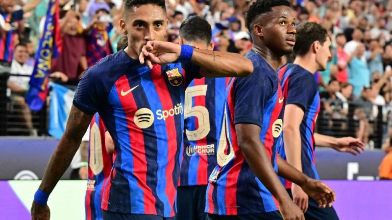 A helluva goal from Rafinha helped Barcelona beat Real Madrid in the Clasico in Las Vegas.