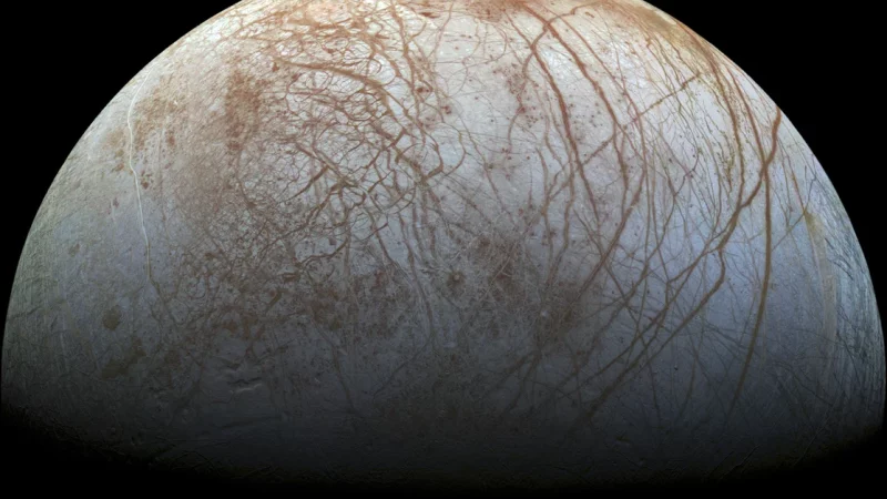 The Juno spacecraft has shared an image of its approach to one of Jupiter’s moons, Europa.