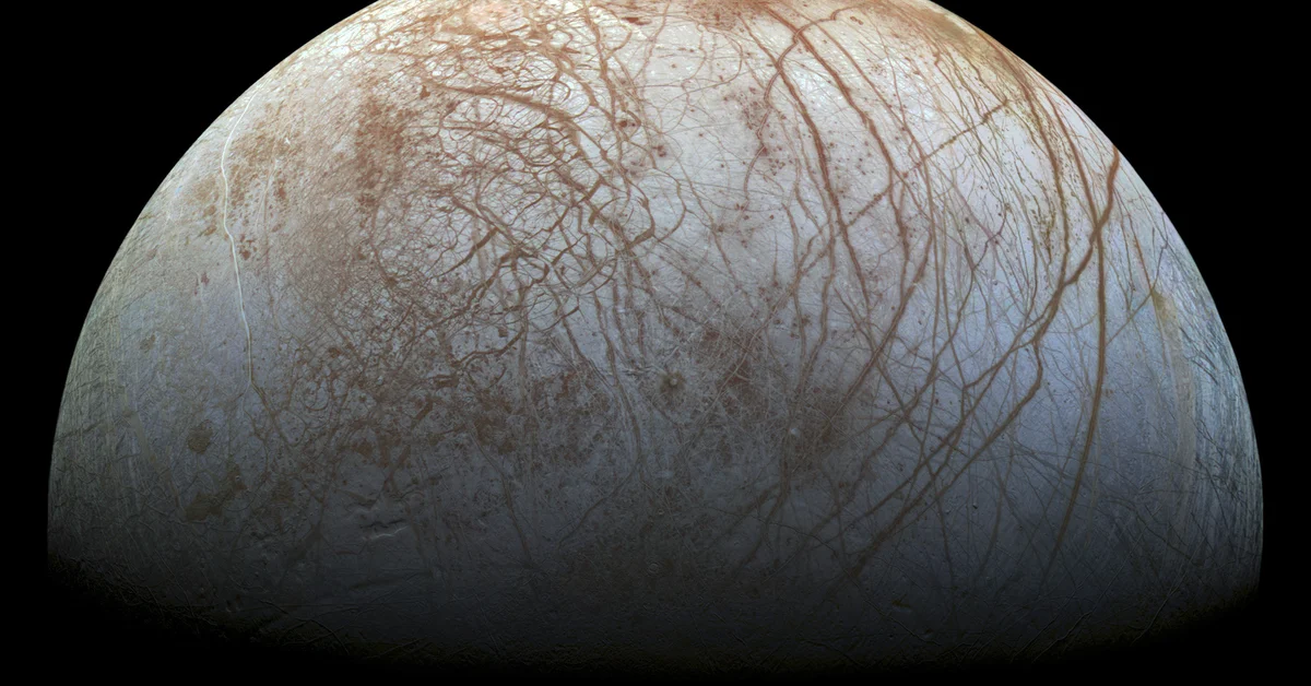 The Juno spacecraft has shared an image of its approach to one of Jupiter’s moons, Europa.