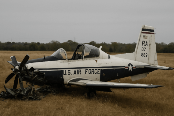 US Air Force Training Aircraft Crashes in Southeast Oklahoma City — No Injuries Reported