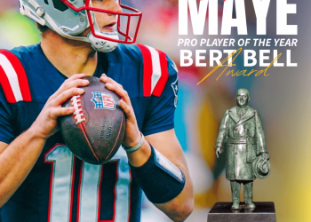 Maxwell Football Club Names Drake Maye and Ben Johnson as 2025 Professional Award Winners