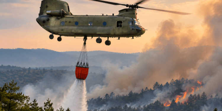 Oklahoma National Guard Deploys Chinook Helicopter to Support Arkansas Wildfire Response Oklahoma National Guard Deploys Chinook Helicopter to Support Arkansas Wildfire Response